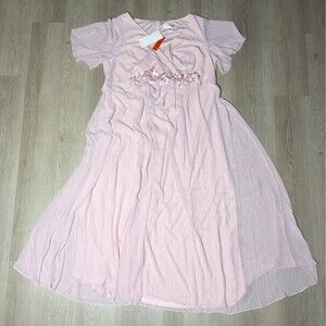 NWT Ever-Pretty Women's Pink Floral Lined Maxi Dress Size 4XL Plus Size Pullover